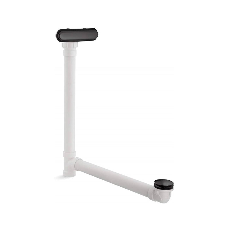 Clearflo Slotted Overflow Tub Drain - Built-In - 18" Pvc/Matt Black