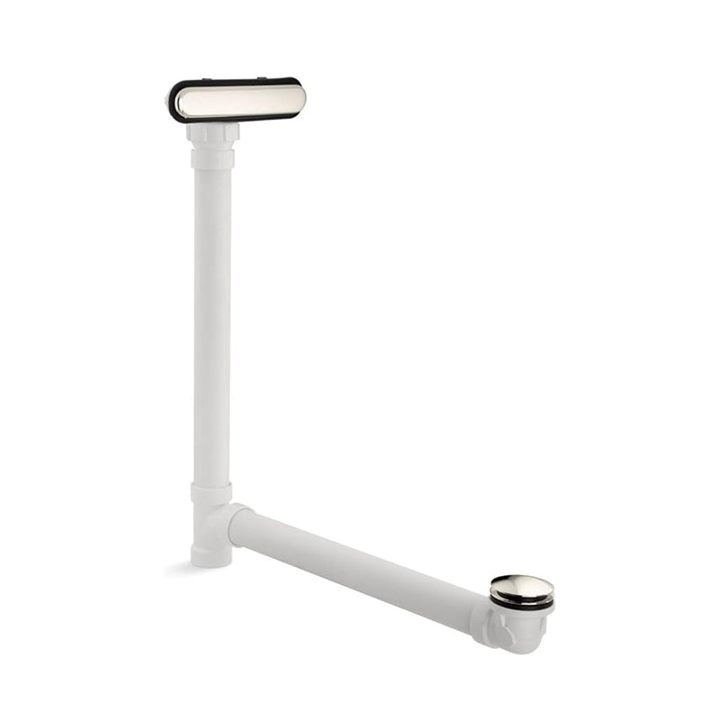 Clearflo Slotted Overflow Tub Drain - Built-In - 18" Pvc/Polished Nickel