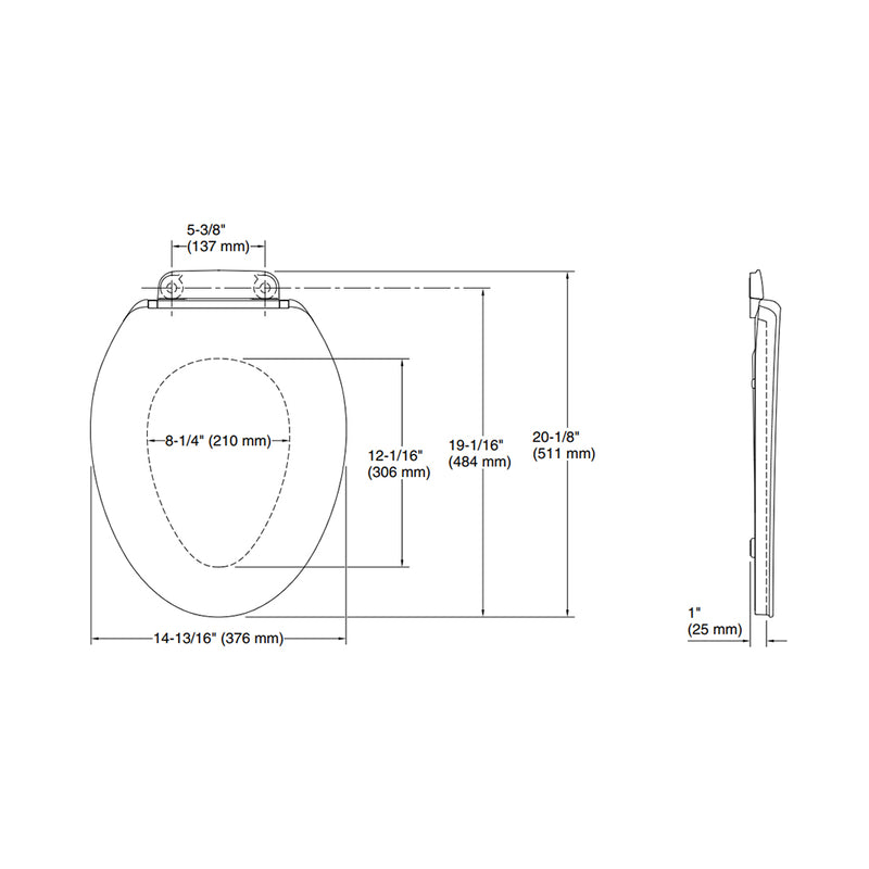 Persuade Curv Elongated Complete Dual Flush Two Piece Toilet - Floor Mount - 15" Porcelain/White