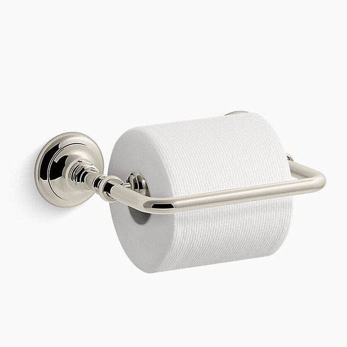 Artifacts Pivoting Toilet Paper Holder - Wall Mount - 7" Brass/Polished Nickel
