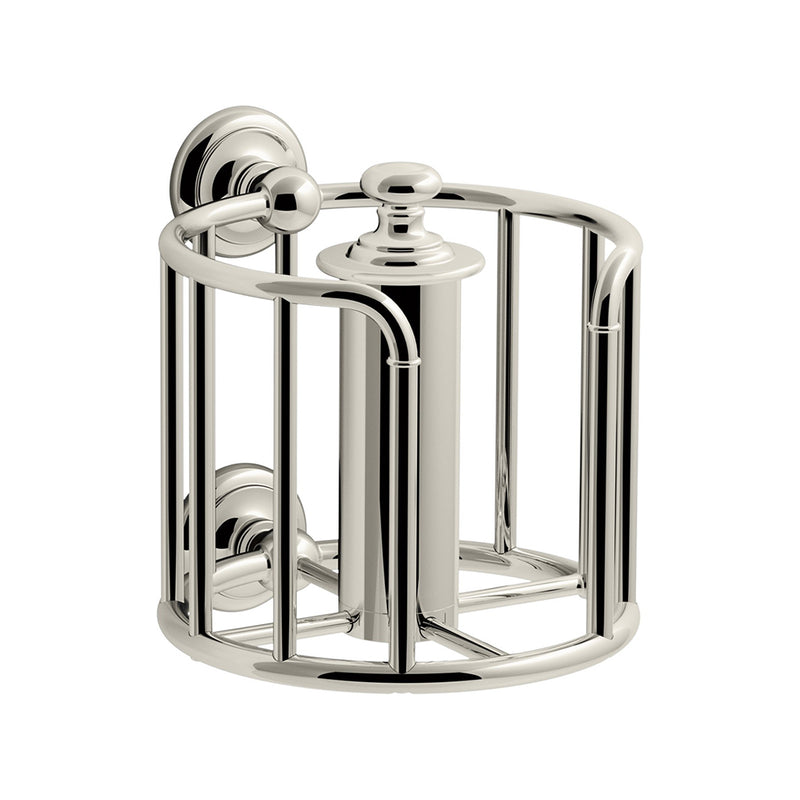 Artifacts Carriage Toilet Paper Holder - Wall Mount - 7" Brass/Polished Nickel