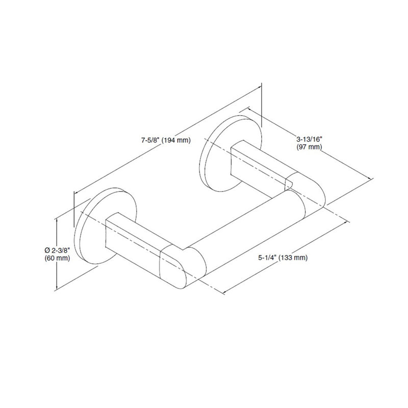Components Pivoting Toilet Paper Holder - Wall Mount - 4" Brass/Matt Black