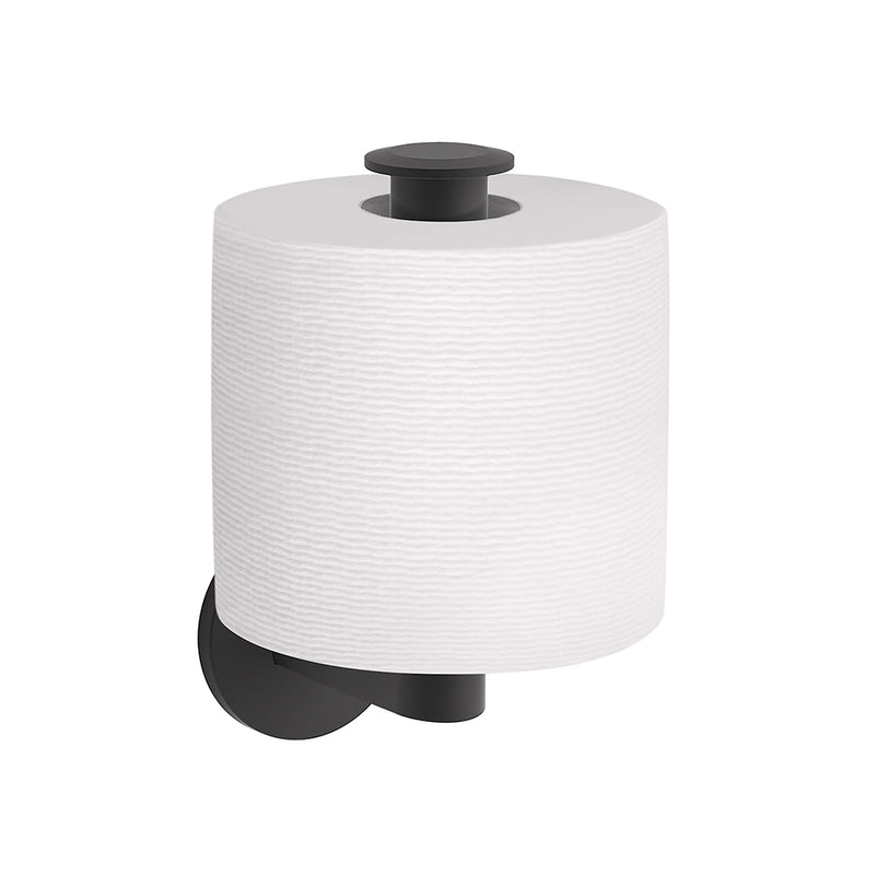 Components Vertical Toilet Paper Holder - Wall Mount - 6" Brass/Matt Black