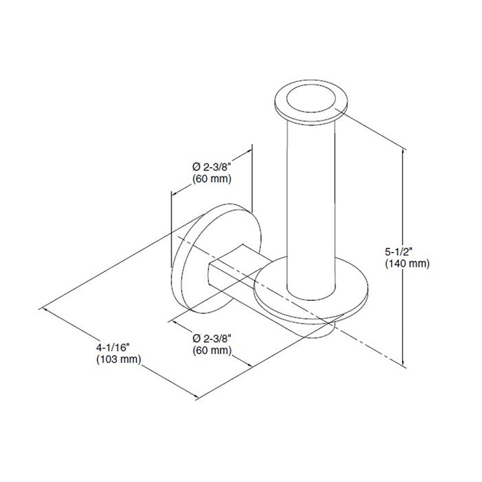 Components Vertical Toilet Paper Holder - Wall Mount - 6" Brass/Matt Black