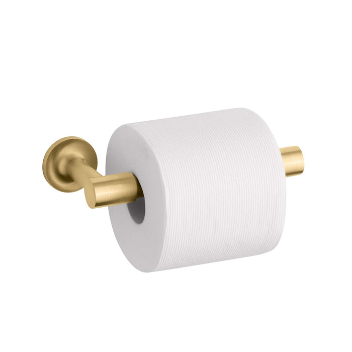 Purist Pivoting Toilet Paper Holder - Wall Mount - 7" Brass/Brushed Brass