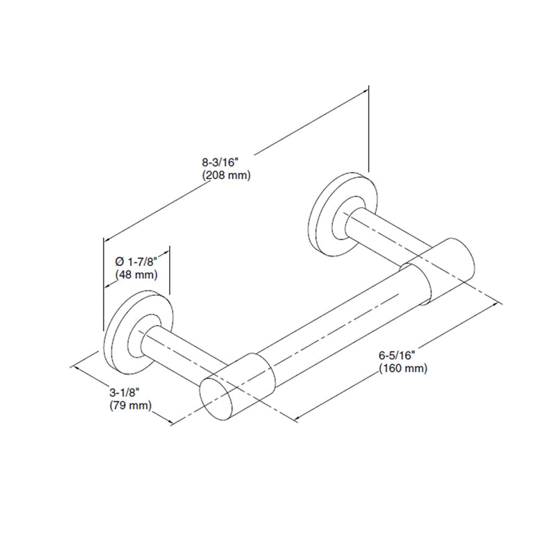 Purist Pivoting Toilet Paper Holder - Wall Mount - 7" Brass/Brushed Brass