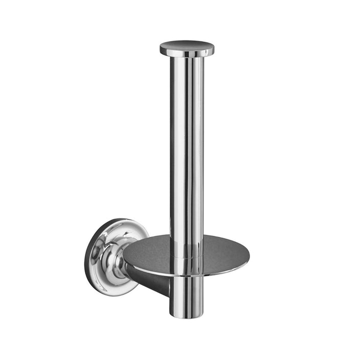 Purist Vertical Toilet Paper Holder - Wall Mount - 7" Brass/Polished Chrome