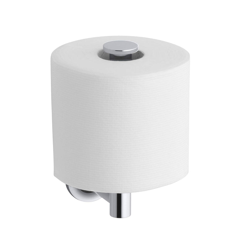 Purist Vertical Toilet Paper Holder - Wall Mount - 7" Brass/Polished Chrome