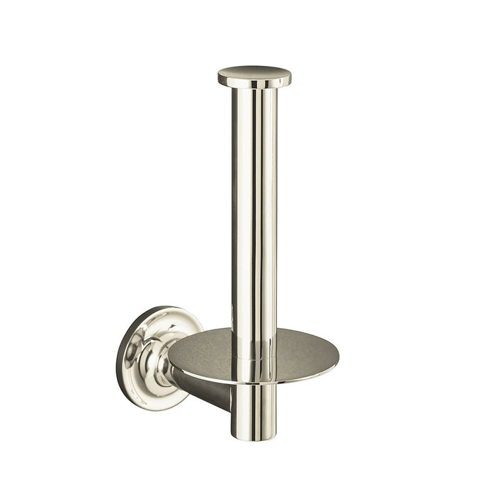 Purist Vertical Toilet Paper Holder - Wall Mount - 7" Brass/Polished Nickel