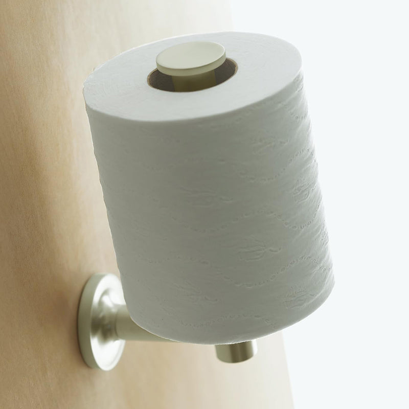 Purist Vertical Toilet Paper Holder - Wall Mount - 7" Brass/Brushed Nickel
