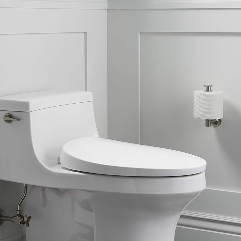 Purist Vertical Toilet Paper Holder - Wall Mount - 7" Brass/Brushed Nickel