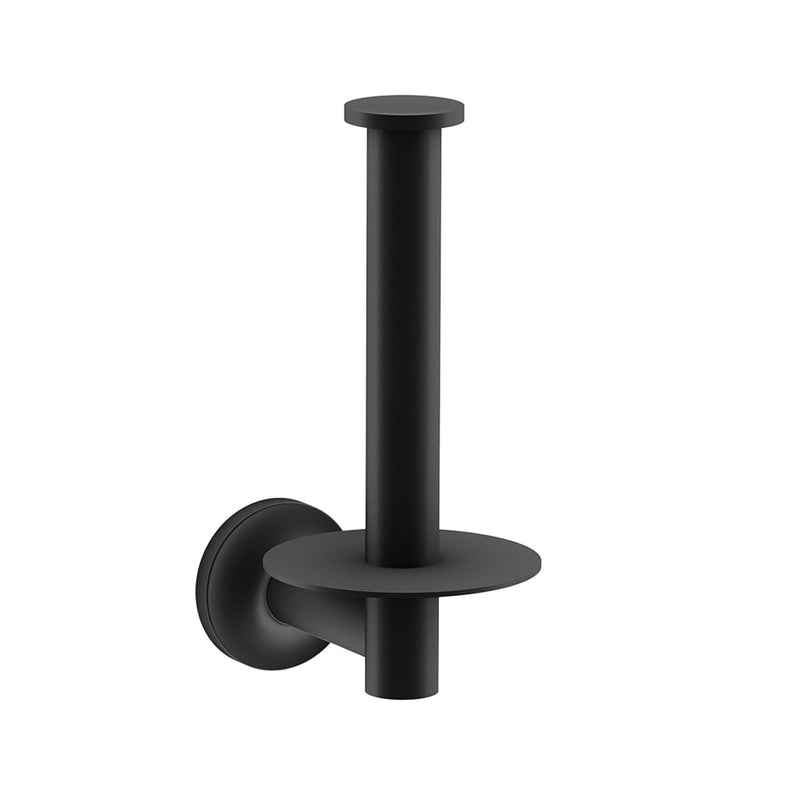 Purist Vertical Toilet Paper Holder - Wall Mount - 7" Brass/Matt Black