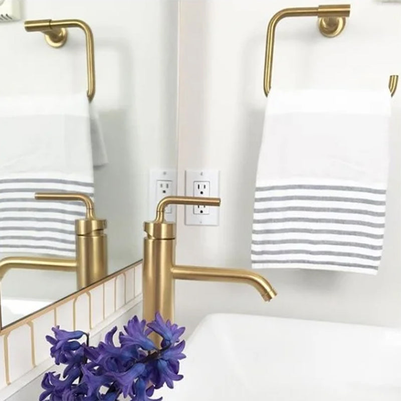 Purist Towel Ring - Wall Mount - 7" Brass/Brushed Brass