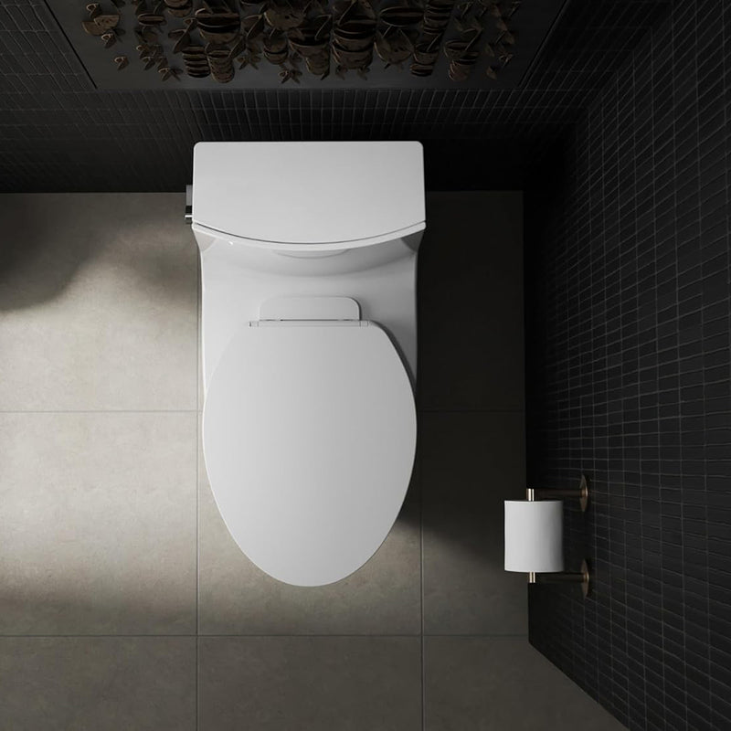 Impro Elongated Toilet Seat And Cover - Toilet Mount - 15" Plastic/White