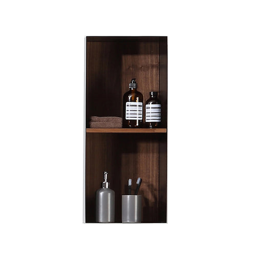 Luce 13 Dark Walnut/Glass Wall Mount Modern Bathroom Side Cabinet