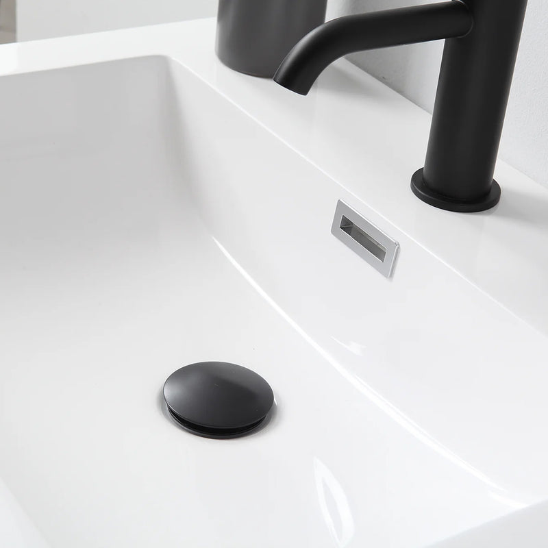 Colmar 2 Drawers Bathroom Vanity with Acrylic Sink - Wall Mount - 24" Wood/Dark Grey