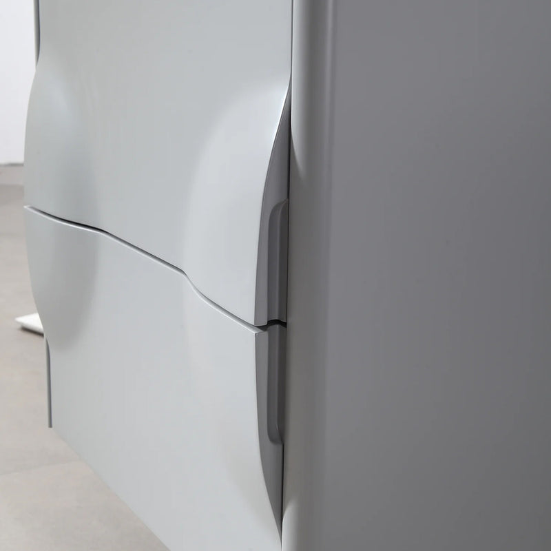 Colmar 2 Drawers Bathroom Vanity with Acrylic Sink - Wall Mount - 24" Wood/Light Gray