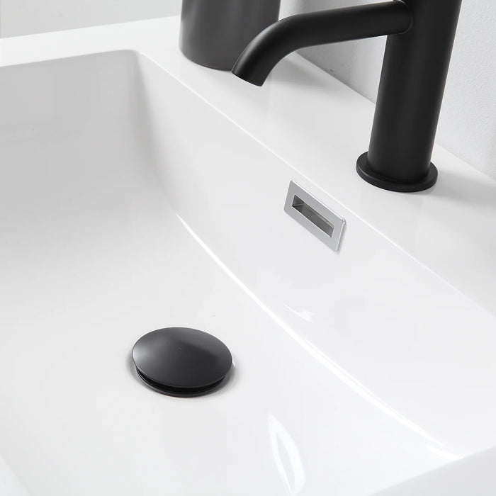 Colmar 2 Drawers Bathroom Vanity with Acrylic Sink - Wall Mount - 24" Wood/Light Gray