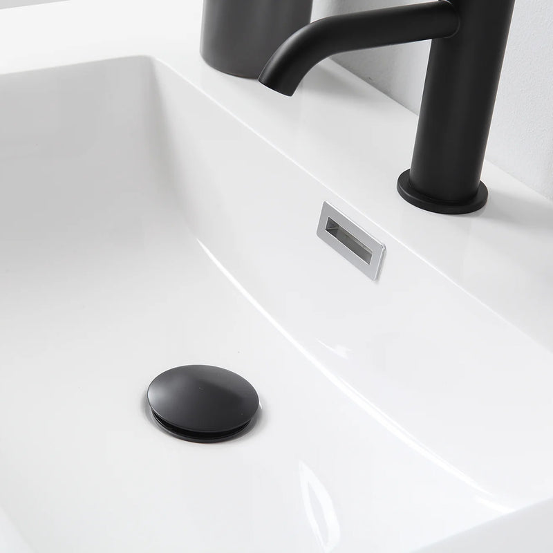 Colmar 2 Drawers Bathroom Vanity with Acrylic Sink - Wall Mount - 30" Wood/Dark Grey