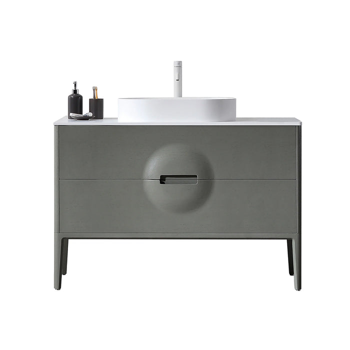 Colmar 2 Drawers Bathroom Vanity with Acrylic Top and Vessel Sink - Floor Mount - 48" Wood/Olive Green