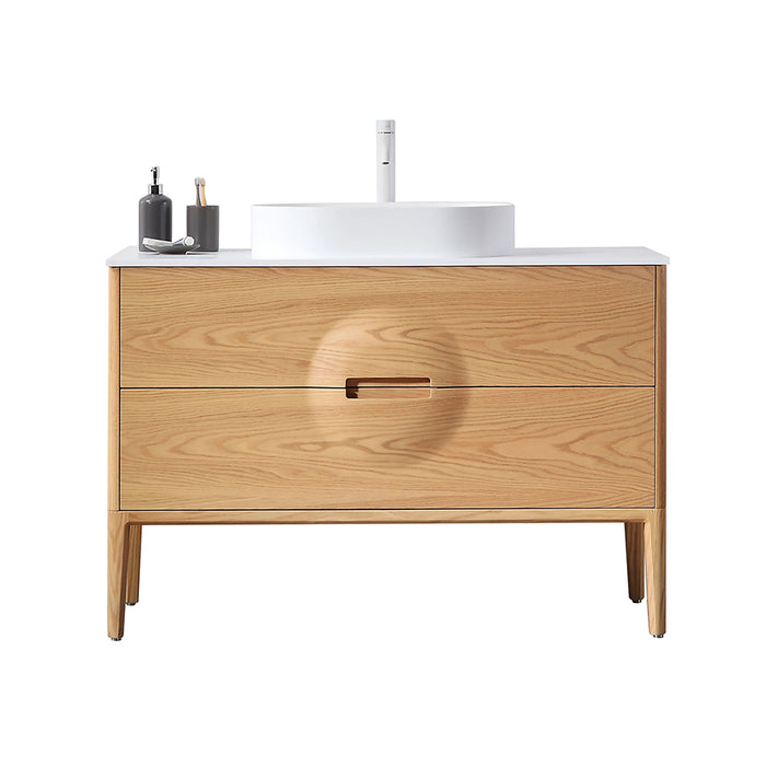 Colmar 2 Drawers Bathroom Vanity with Acrylic Top and Vessel Sink - Floor Mount - 48" Wood/Whitewash Oak