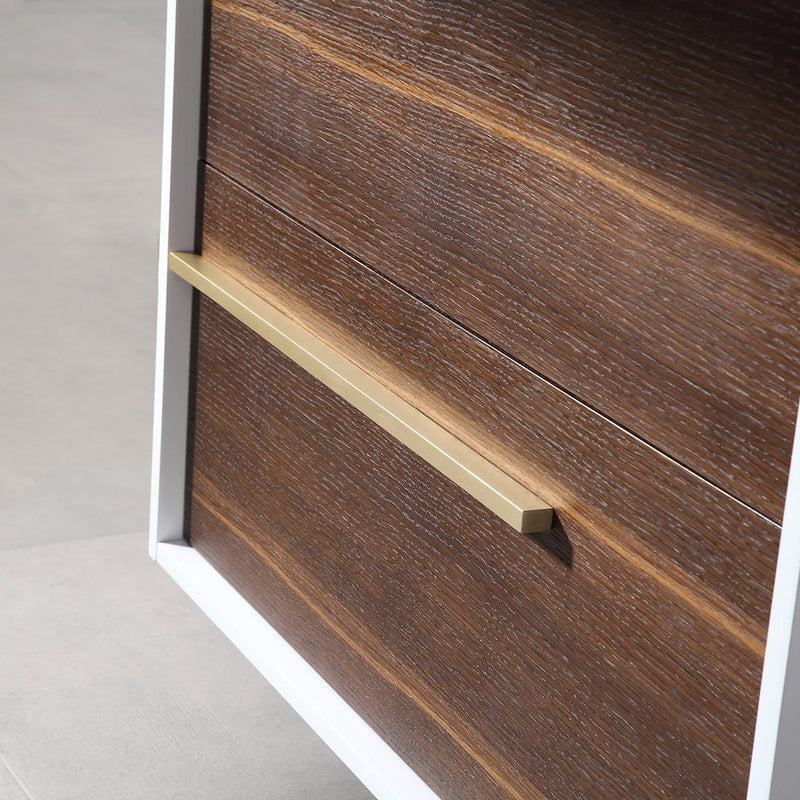 Goreme 2 Drawers Bathroom Vanity with Solid Surface Top and Vessel Sink - Wall Mount - 30" Wood/Smoke Gray Oak