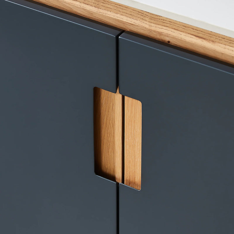 Lyon 2 Doors And 1 Open Shelf Bathroom Vanity with White Stone Sink - Floor Mount - 30" Wood/Black Of Night/Maple