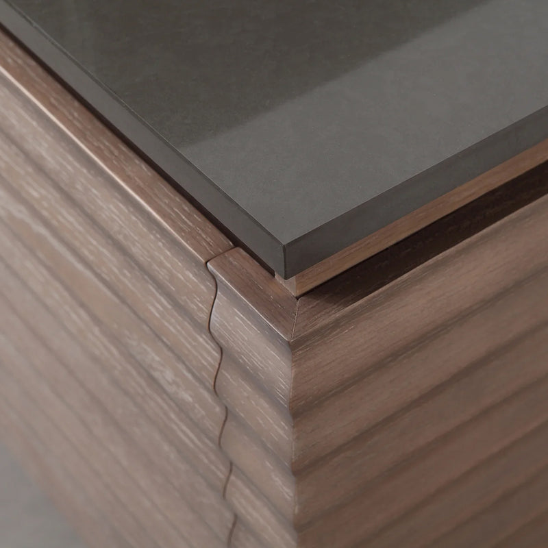 Ocala 2 Drawers Bathroom Vanity with Quartz Top and Left Vessel Sink - Wall Mount - 60" Wood/Chestnut