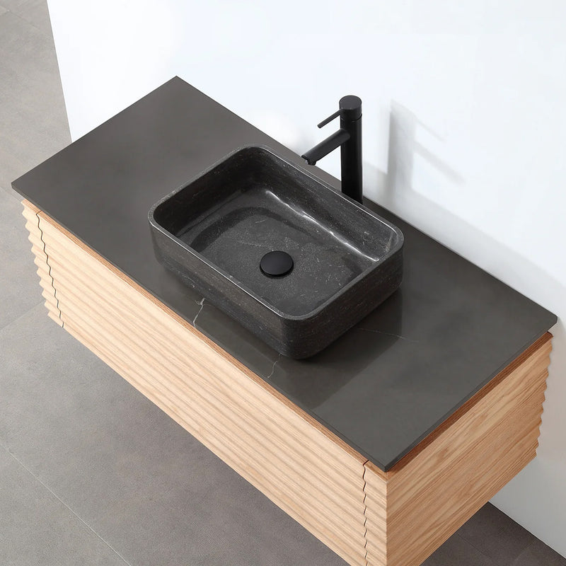 Ocala 1 Drawer Bathroom Vanity with Quartz Sink and Vessel Sink - Wall Mount - 48" Wood/Maple