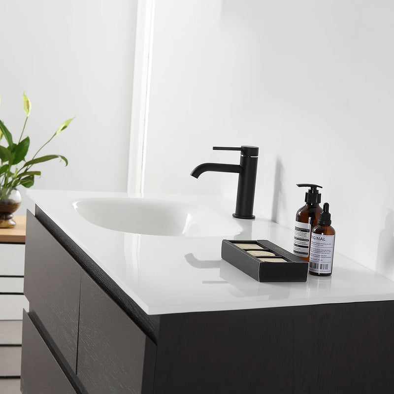 Rothenburg 6 Drawers Bathroom Vanity with Acrylic Sink - Floor Mount - 42" Wood/Charcoal