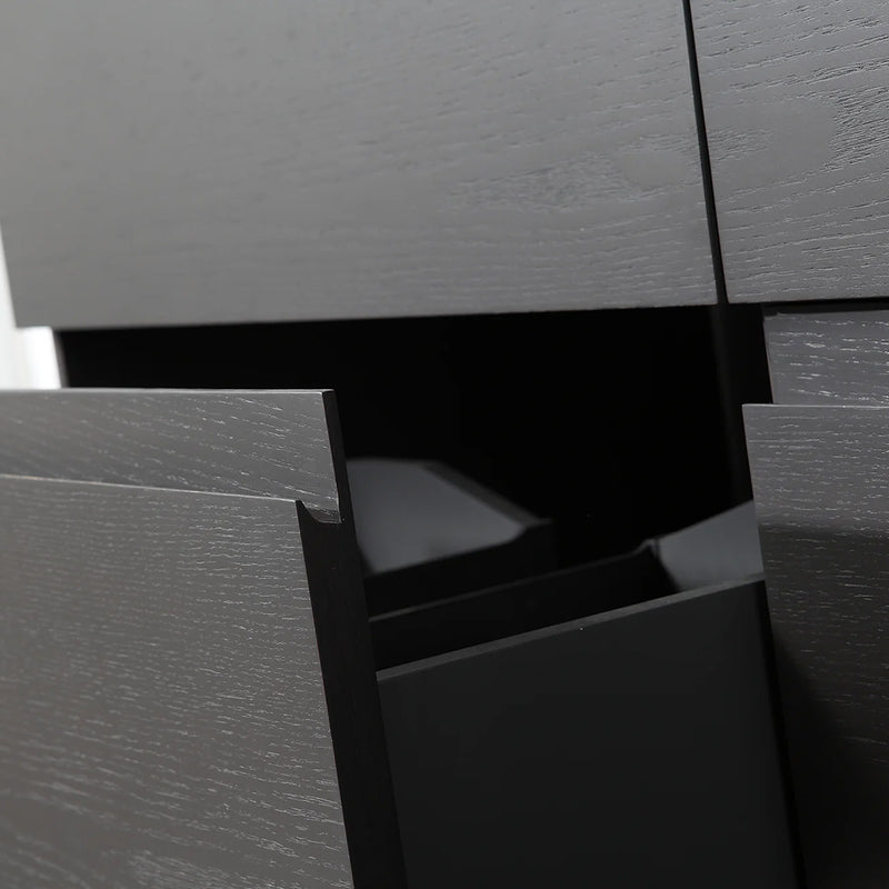 Rothenburg 9 Drawers Bathroom Vanity  with Acrylic Sink - Floor Mount - 72" Wood/Charcoal