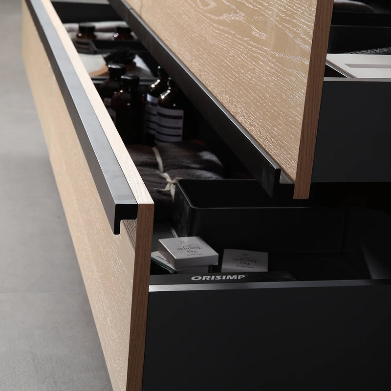 Sintra 4 Drawers Bathroom Vanity with Quartz Top and Vessel Sink - Wall Mount - 72" Wood/Whitewash Oak