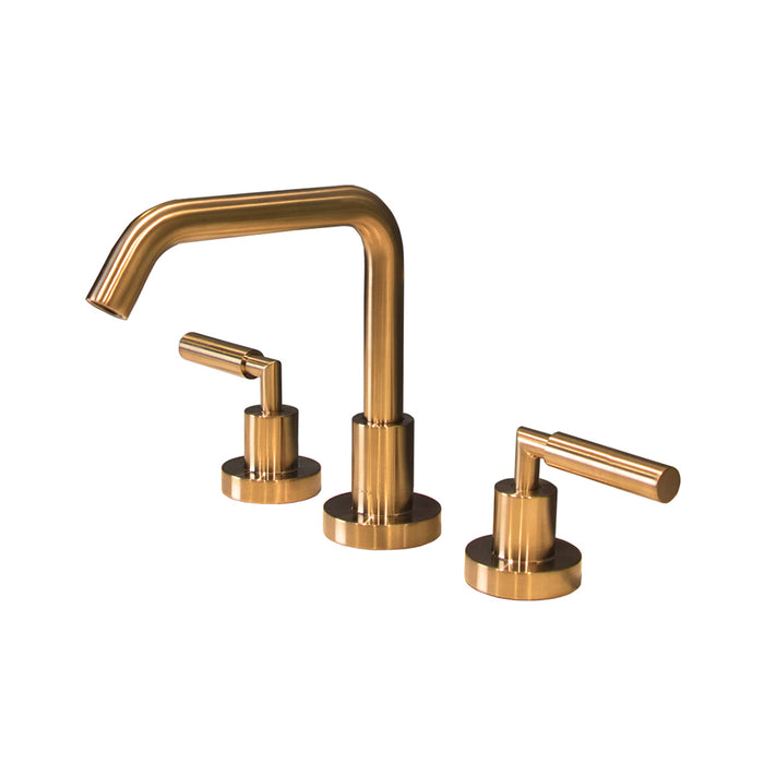 Cigno Bathroom Faucet - Widespread - 8" Brass/Brushed Gold