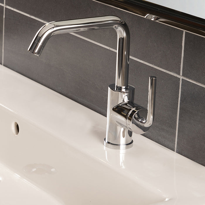 Cigno Bathroom Faucet - Widespread - 10" Brass/Polished Nickel