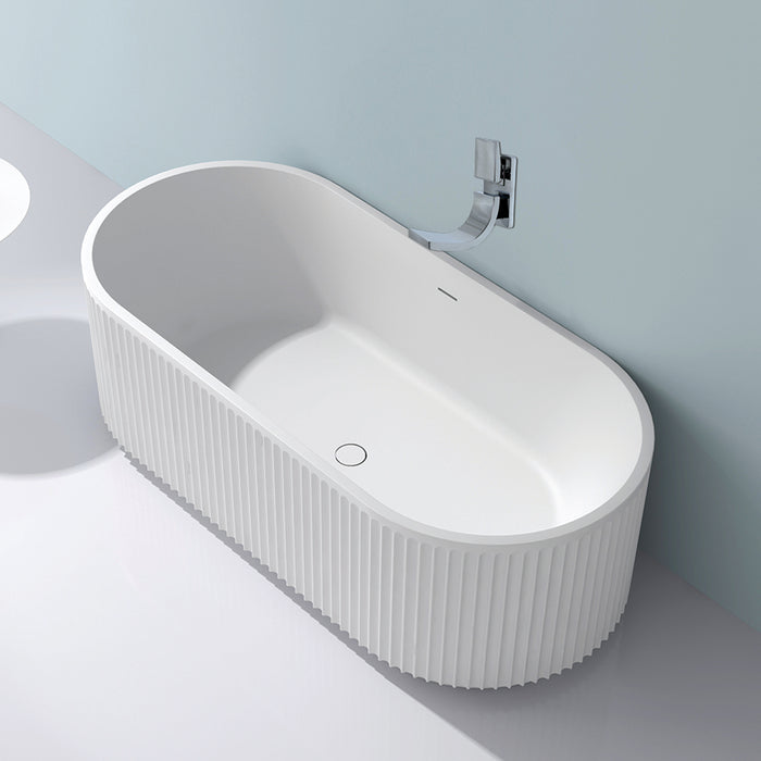 Brio Soaking Bathtub - Free Standing - 67" Solid Surface/Matt White