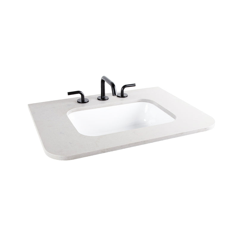 Flutti 2 Drawers Premium Bathroom Vanity with Solid Surface Sink - Wall Mount - 30" Wood/White Oak