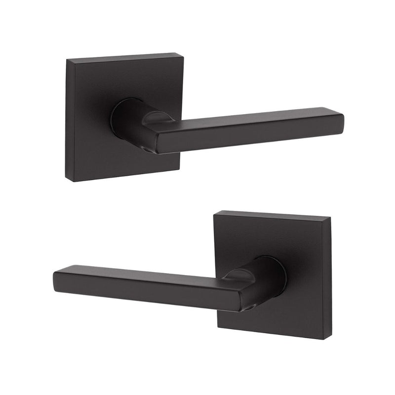 Princeton Passage Door Leverset - Single Hole - 4" Zinc/Matt Black