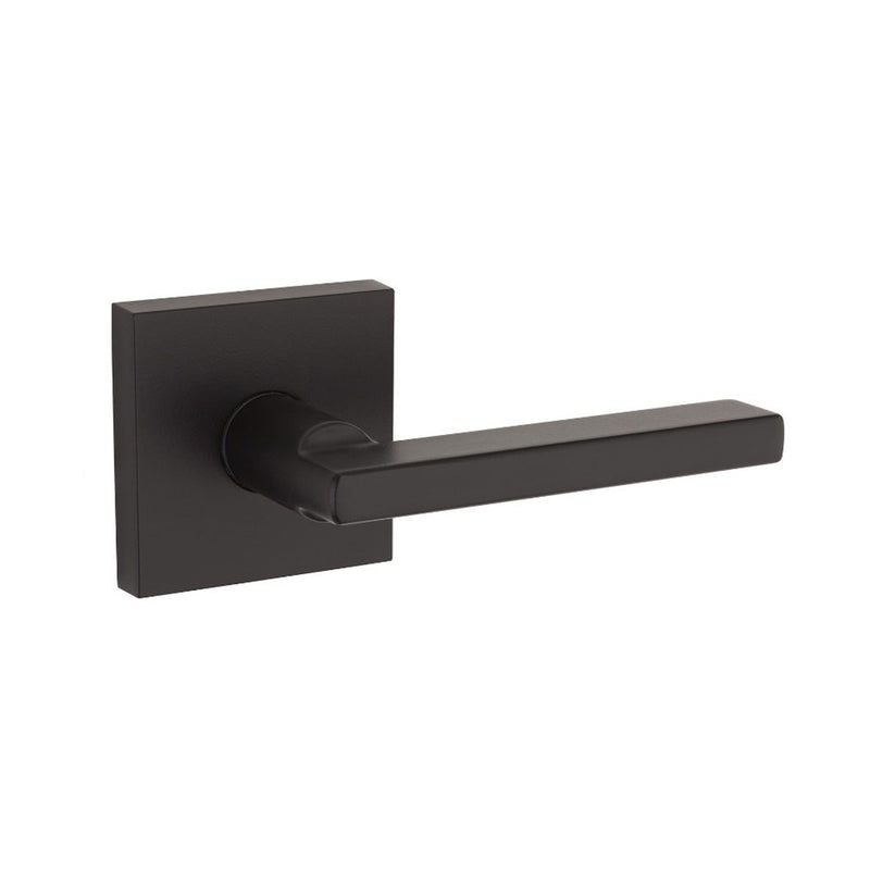 Princeton Square Half Dummy Door Leverset - Single Hole - 4" Zinc/Matt Black