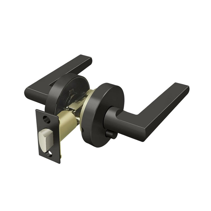 Princeton Privacy Door Leverset - Single Hole - 5" Zinc/Matt Black