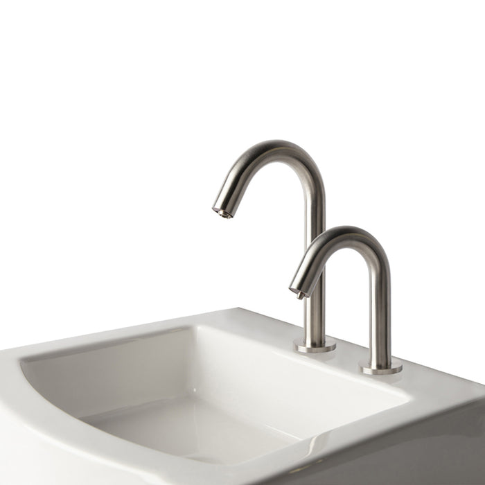 Zoom Complete Electronic Bathroom Faucet - Single Hole - 10" Brass/Brushed Stainless Steel