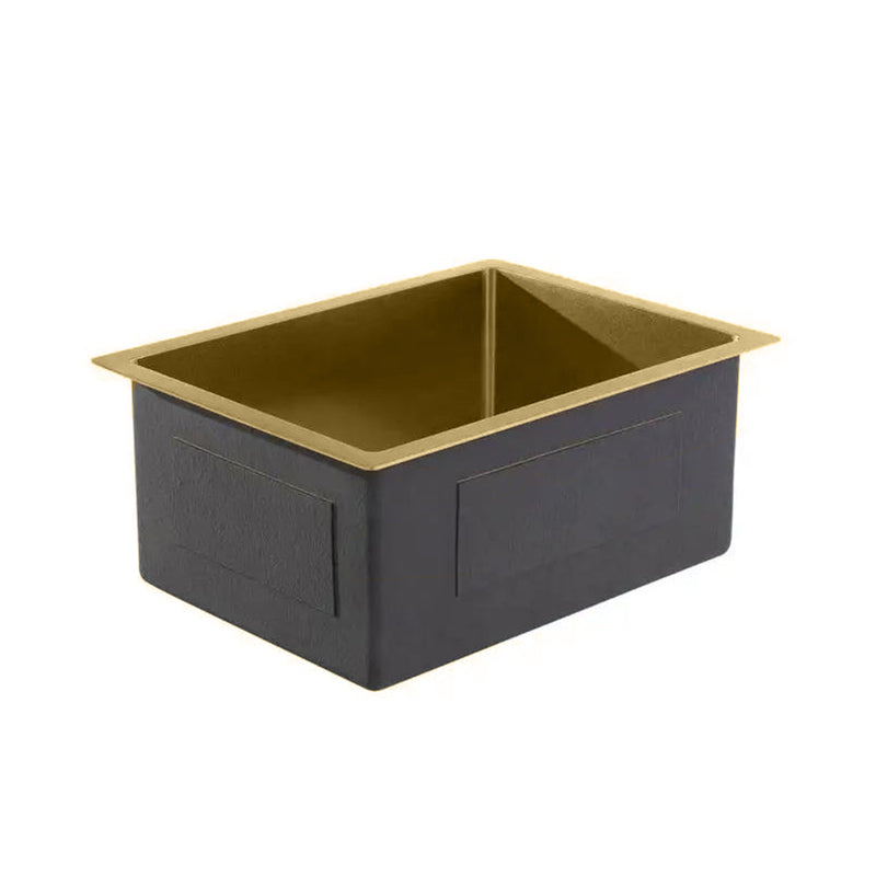 Universal Single Bowl Bar Sink - Drop-In Or Under Mount - 15" Stainless Steel/Matt Gold
