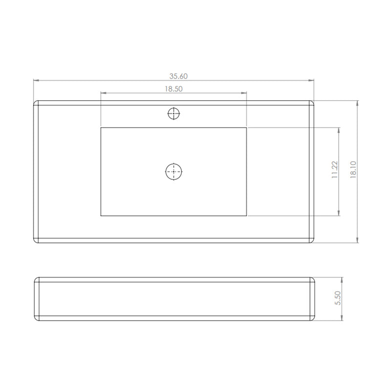 Miami 2 Drawers Bathroom Vanity with Cream Travertine Single Integrated Vanity Sink - Wall Mount - 36" Particle Board Laminated/Teak