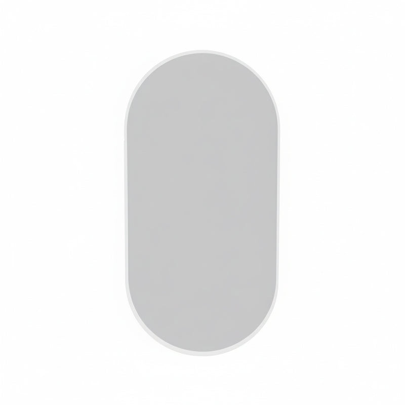 Oval Vanity Mirror - Wall Mount - 20" Mdf/Matt White