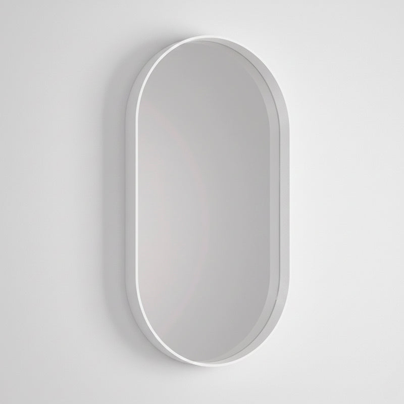 Oval Vanity Mirror - Wall Mount - 20" Mdf/Matt White