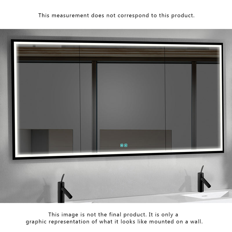 The Illusion 1 Door Left Hinged Lighted Medicine Cabinet - Recessed Mount - 20W x 36H" Glass/Matt Black