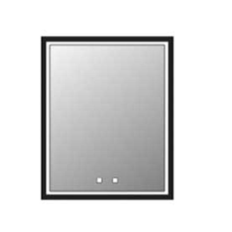 The Illusion 1 Door Right Hinged Lighted Medicine Cabinet - Recessed Mount - 20W x 36H" Glass/Matt Black