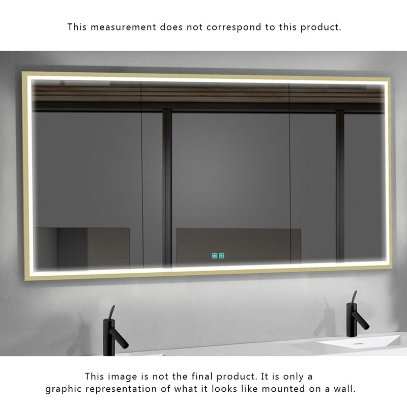 The Illusion 1 Door Left Hinged Lighted Medicine Cabinet - Recessed Mount - 24W x 30H" Glass/Satin Brass