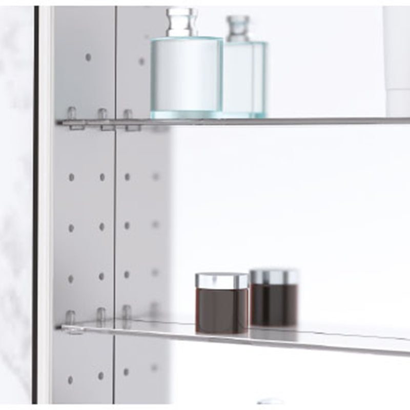 The Illusion 1 Door Right Hinged Lighted Medicine Cabinet - Recessed Mount - 24W x 30H" Glass/Brushed Nickel