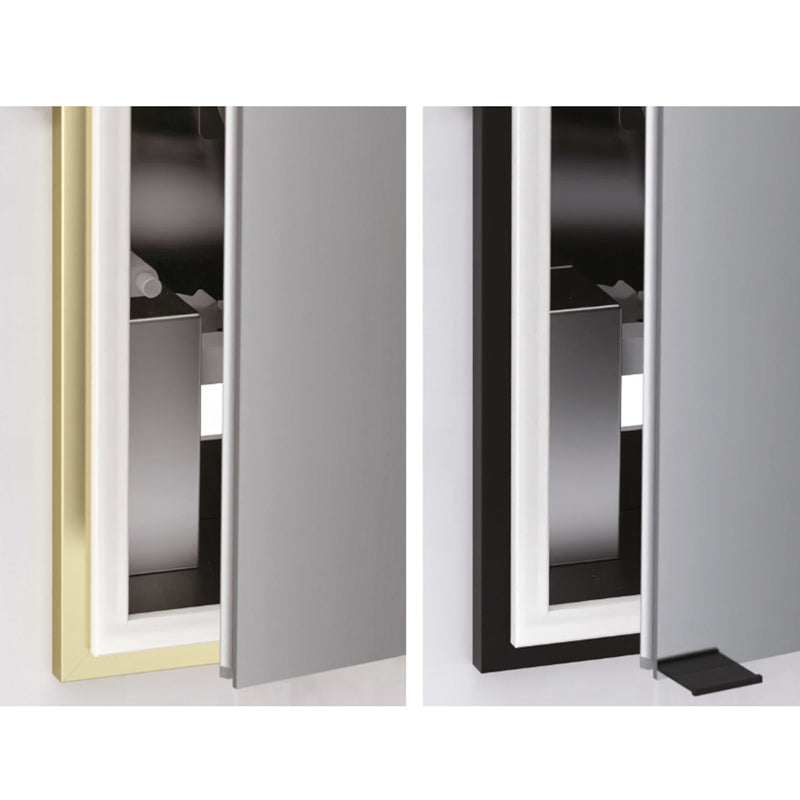 The Illusion 1 Door Left Hinged Lighted Medicine Cabinet - Recessed Mount - 24W x 36H" Glass/Brushed Nickel