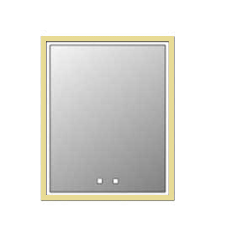 The Illusion 1 Door Right Hinged Lighted Medicine Cabinet - Recessed Mount - 24W x 36H" Glass/Satin Brass